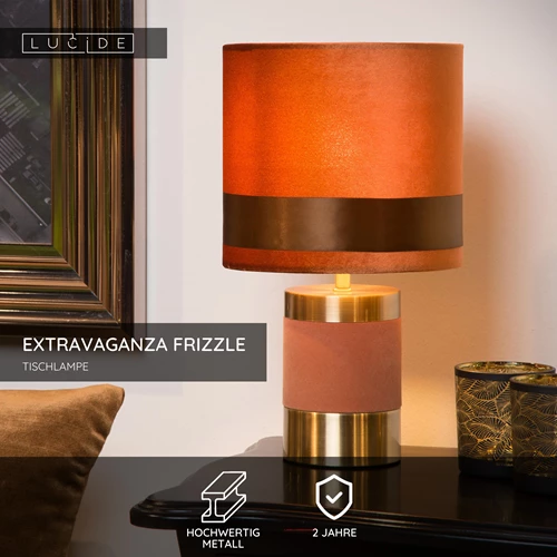 Lucide EXTRAVAGANZA FRIZZLE - Tischlampe - Ø 18 cm - 1xE14 - Braun - USP